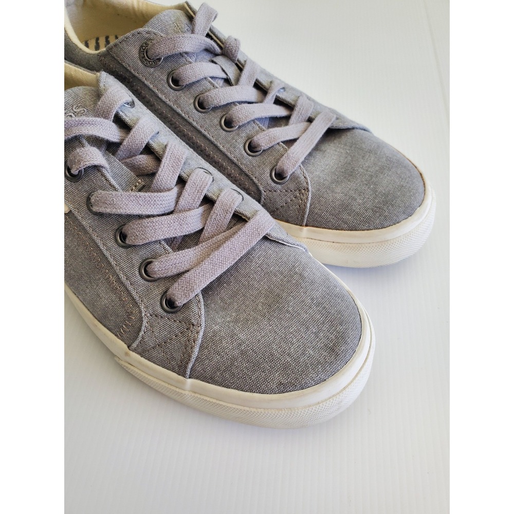 Taos Plim Soul Sneakers Gray Canvas Lace Up Comfort Walking Shoes Size 8.5